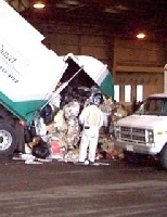 waste coming to a sorting area